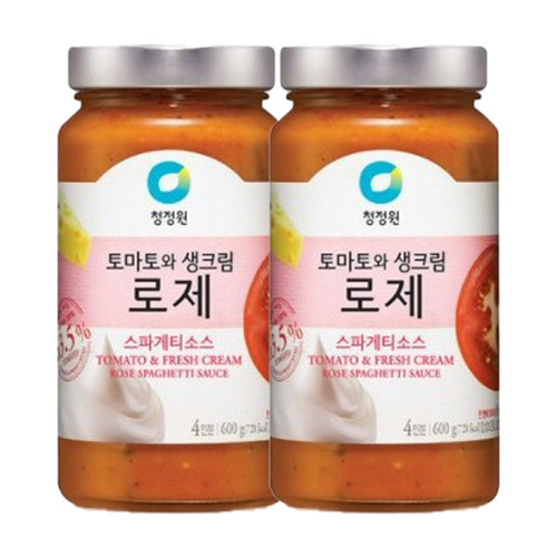 청정원 토마토와 생크림 로제 스파게티소스 600g x 2개